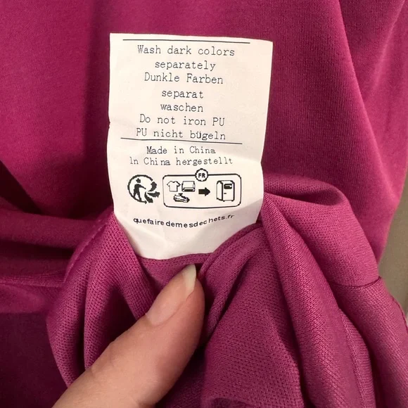 Women’s v-neck ruched sleeveless dress in magenta, size XL NWT - Picture 12 of 14